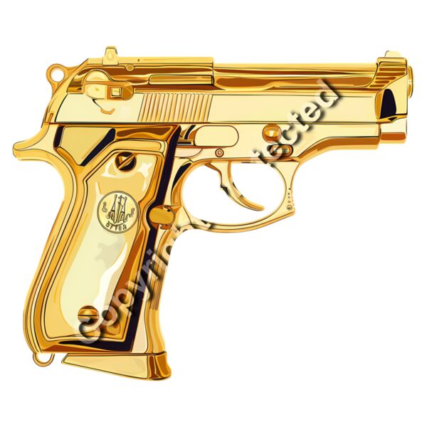 transparent gold gun metal handgun silver barrel replica gun t gold colored gun with metal body  Thumbnail